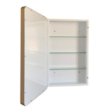 Load image into Gallery viewer, Bellaterra 28 in Rectangular Metal Frame Mirror with Medicine Cabinet in Gold, side open