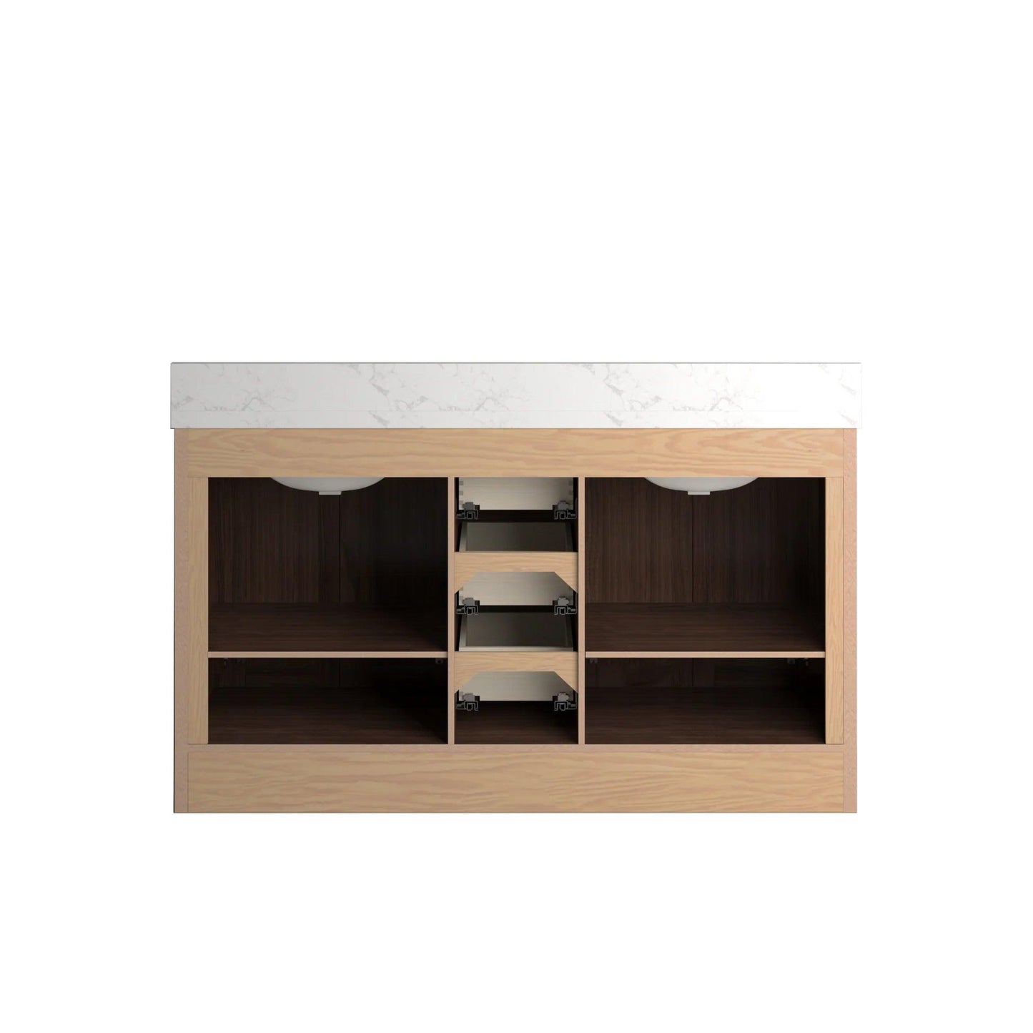 Double Freestanding Bath Vanity in Dark Oak - Back