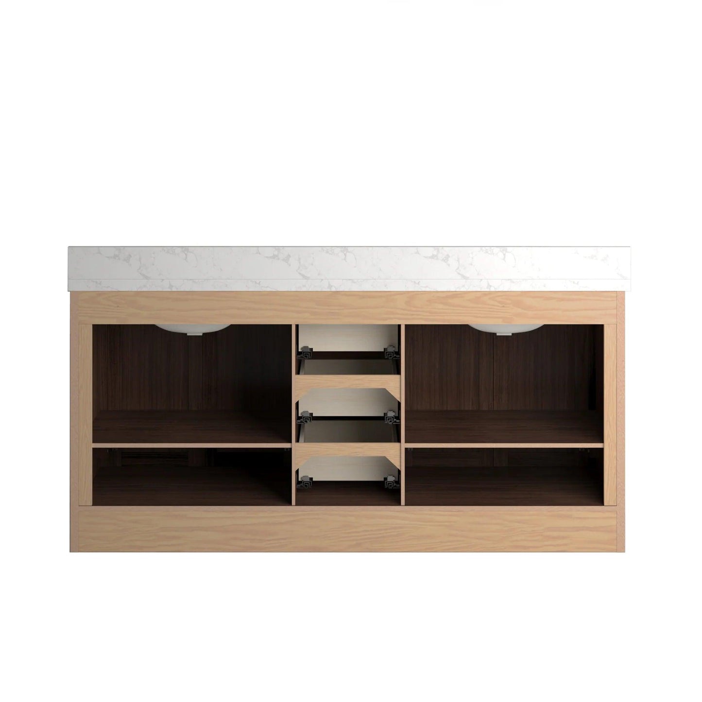 Double Freestanding Bath Vanity in Dark Oak - Back