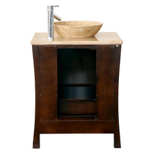 Load image into Gallery viewer, Silkroad Exclusive Modern 26&quot; Red Chestnut Vanity with Travertine Vessel Sink- HYP-0714-T-TT-26, back