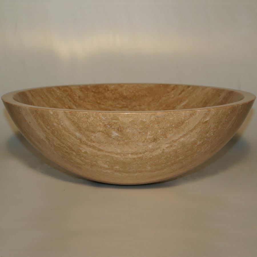 Travertine Stone Vessel Bathroom Sink Bowl - SRS-0029B-P