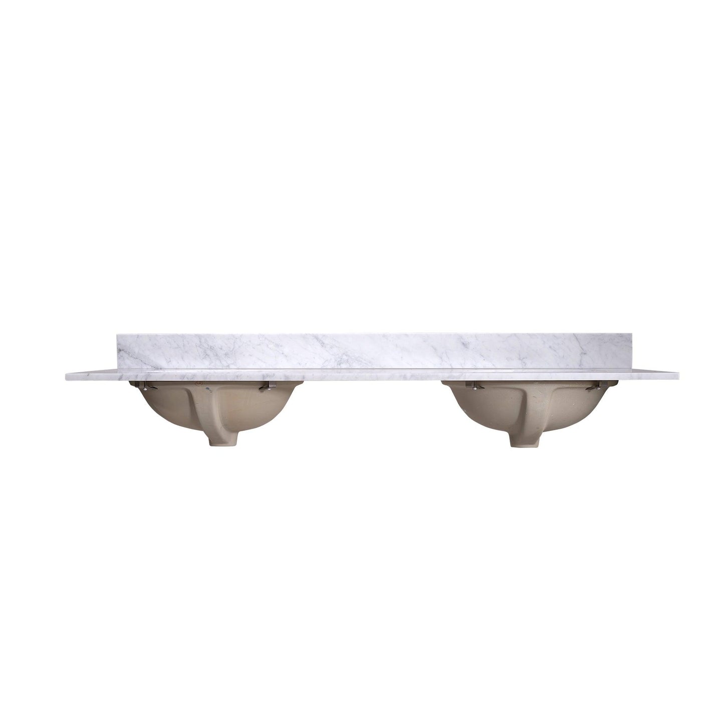 60-Inch Dual Sink Marble Vanity - Single Faucet Elegance T60D06