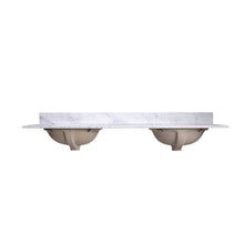 Load image into Gallery viewer, 60-Inch Dual Sink Marble Vanity - Single Faucet Elegance  T60D06