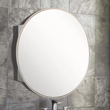 Load image into Gallery viewer, Bellaterra 26 in Round Brushed Silver Frame Medicine Cabinet in Meta Black 8820-MC-SL 