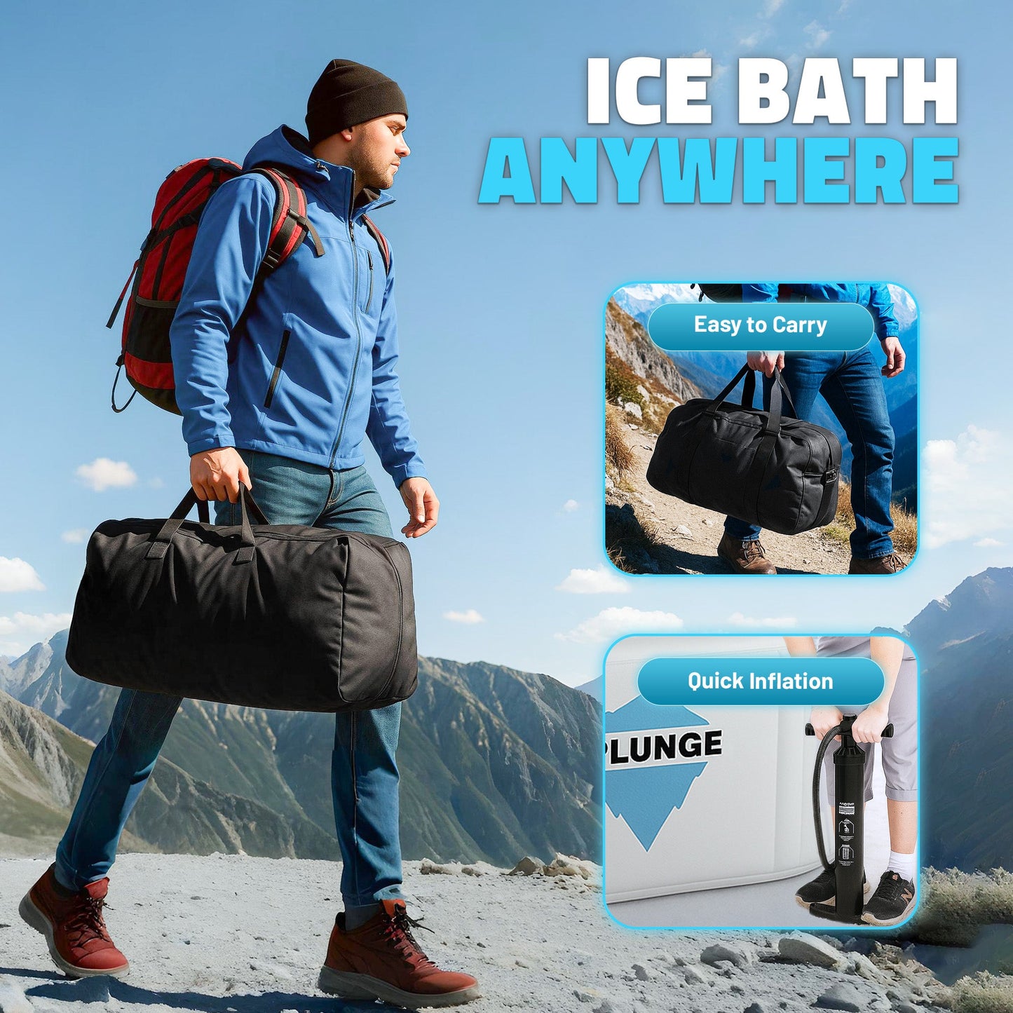 Kodiak 59" 1-Person Inflatable Cold Plunge & Hot Tub with 1 HP Chiller and Heater in Gray