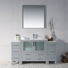 Load image into Gallery viewer, Blossom Sydney 54&quot; Vanity, White, Espresso, Metal Grey, Side Cabinet