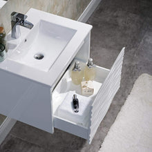Load image into Gallery viewer, Blossom Paris 30 Inch Vanity Base in White. Available with Ceramic Sink / Ceramic Sink + Mirror - The Bath Vanities
