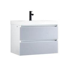 Load image into Gallery viewer, Blossom Jena 30 Inch Vanity Base in Calacatta White / Light Grey. Available with Ceramic Sink / Acrylic Sink - The Bath Vanities