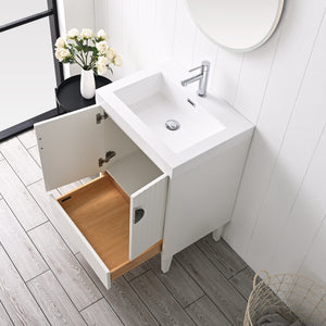 Compact Freestanding Blossom Oslo Vanity for Small Bathroom, 24", White open