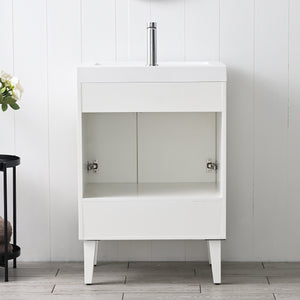Compact Freestanding Blossom Oslo Vanity for Small Bathroom, 24", White back