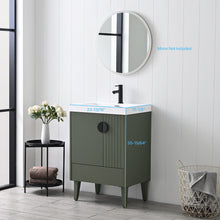 Load image into Gallery viewer, Compact Freestanding Blossom Oslo Vanity for Small Bathroom, 24&quot;, Green