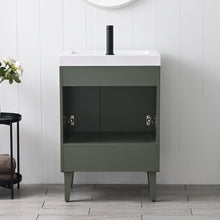 Load image into Gallery viewer, Compact Freestanding Blossom Oslo Vanity for Small Bathroom, 24&quot;, Green back