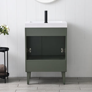 Compact Freestanding Blossom Oslo Vanity for Small Bathroom, 24", Green back