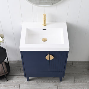 Compact Freestanding Blossom Oslo Vanity for Small Bathroom, 24", Blue