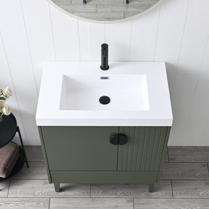 Compact Freestanding Blossom Oslo Vanity for Small Bathroom, 30", Green