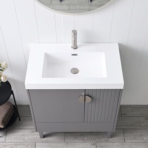 Compact Freestanding Blossom Oslo Vanity for Small Bathroom, 30", Gray