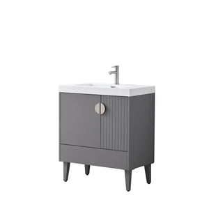 Compact Freestanding Blossom Oslo Vanity for Small Bathroom, 30", Gray