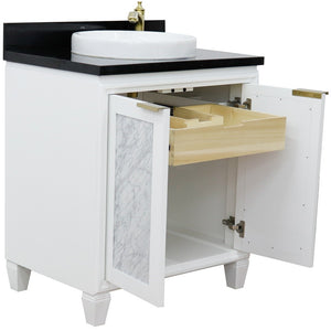 Bellaterra 31" Wood Single Vanity w/ Counter Top and Sink 400990-31-WH-BGRD
