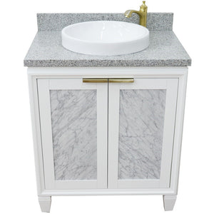 Bellaterra 31" Wood Single Vanity w/ Counter Top and Sink 400990-31-WH-GYRD