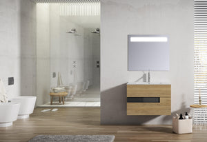 Lucena Bath Vision 48" Contemporary Wood single sink Vanity in White & White handle / Abedul & Tortora / Canela & Black / White & Black / White & Grey / Grey & White - The Bath Vanities