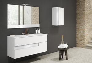 Lucena Bath Vision 40" Contemporary Wood single sink Vanity in White & White handle / Abedul & Tortora / Canela & Black / White & Black / White & Grey / Grey & White - The Bath Vanities