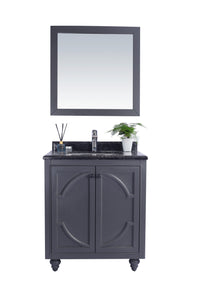 Laviva Odyssey 30" Maple Grey Bathroom Vanity Set Black Wood Marble Top