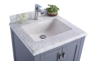 Wilson Grey Bath Vanity White Carrara 313ANG-24G-WC 24" up