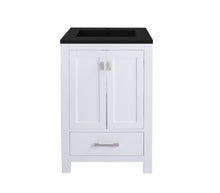 Load image into Gallery viewer, Wilson White Bath Vanity Matte Black  313ANG-24W-MB 24&quot;