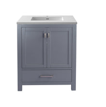 Load image into Gallery viewer, Wilson Grey Bath Vanity White Stone 30&quot; 313ANG-30G-MB 