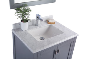 Wilson Grey Bath Vanity White Carrara 313ANG-30G-WC 30" up