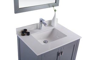 Wilson Grey Bath Vanity White Carrara 313ANG-30G-WQ, 30" up