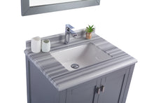 Load image into Gallery viewer, Wilson Grey Bath Vanity White Stripes Top 313ANG-30G-WS 30&quot; up