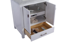 Load image into Gallery viewer, Wilson White Bath Vanity White Quartz top 313ANG-30W-WQ 30&quot; open