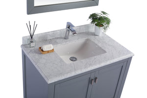 Wilson Grey Bath Vanity White Carrara 313ANG-36G-WC 36" up