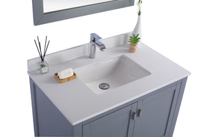 Wilson Grey Bath Vanity White Carrara 313ANG-36G-WQ, 36" up