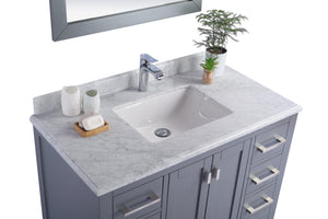 Wilson Grey Bath Vanity White Carrara 313ANG-42G-WC 42"  up