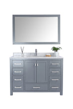 Load image into Gallery viewer, Wilson Grey Bath Vanity White Carrara 313ANG-48G-WC 48&quot;