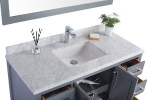 Wilson Grey Bath Vanity White Carrara 313ANG-48G-WC 48" up