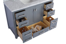 Load image into Gallery viewer, Wilson Grey Bath Vanity White Carrara 313ANG-48G-WC 48&quot; drawers