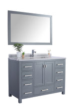 Load image into Gallery viewer, Wilson Grey Bath Vanity White Stripes Top 313ANG-48G-WS 48&quot; side