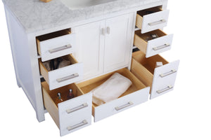 Laviva Wilson 313ANG-48W White Bathroom Cabinet, 48" drawers