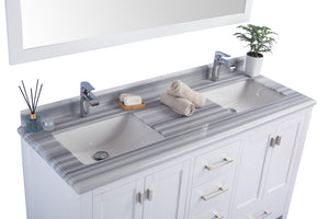Laviva Wilson 313ANG-60W, 60" White Double Sink Bathroom Vanity Set