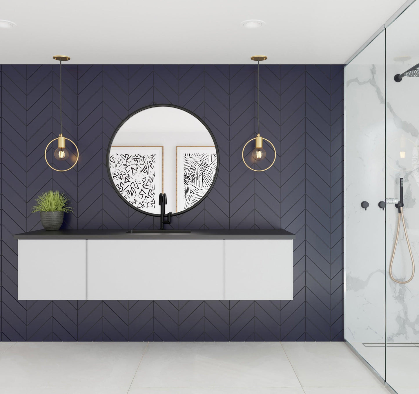 Vitri 313VTR-CW Cloud White Single Sink Bath Cabinet 60"/66"/72"