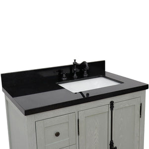 Bellaterra Gray Ash 37" Single Vanity w/ Counter Top and Right Sink - Right Doors 400100-37R-GYA-BGR