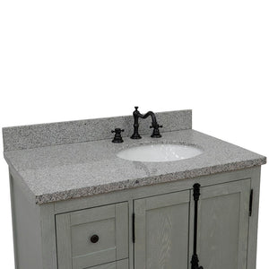 Bellaterra Gray Ash 37" Single Vanity w/ Counter Top and Right Sink - Right Doors 400100-37R-GYA-GYO