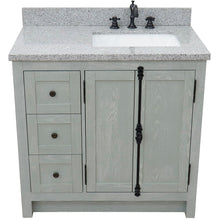 Load image into Gallery viewer, Bellaterra Gray Ash 37&quot; Single Vanity w/ Counter Top and Right Sink - Right Doors 400100-37R-GYA-GYR