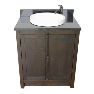 Bellaterra 400100-BA-BGRD 31" Wood Single Vanity w/ Counter Top and Sink (Brown Ash)
