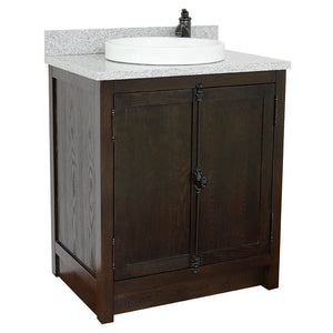 Bellaterra 400100-BA-GYRD 31" Wood Single Vanity w/ Counter Top and Sink (Brown Ash)