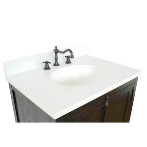 Bellaterra 400100-BA-WEO 31" Wood Single Vanity w/ Counter Top and Sink (Brown Ash)