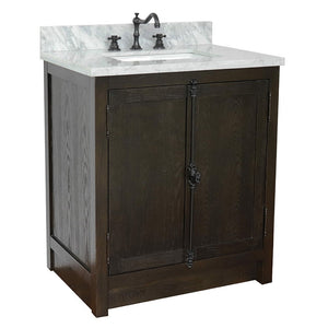 Bellaterra 400100-BA-WMR 31" Wood Single Vanity w/ Counter Top and Sink (Brown Ash)